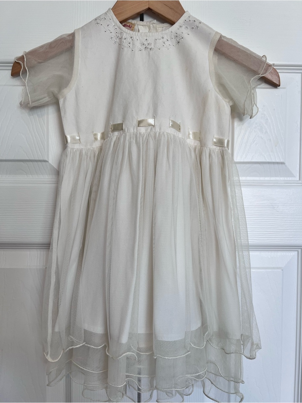 Ivory Tulle Overlay Formal Dress for Girls size 2